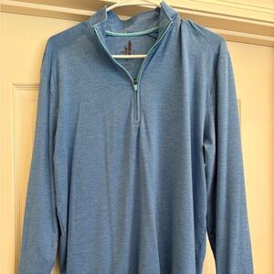 Johnnie-O Light Blue Striped Quarter Zip